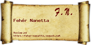 Fehér Nanetta névjegykártya